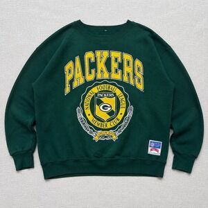 Vintage 90s Nutmeg Mills Green Bay Packers Sweatshirt Size L Made in USA